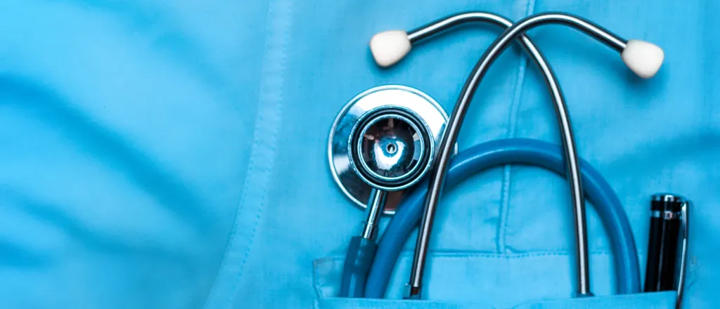 PROMO HIRES Health - Doctor Nurse Stethoscope Medical Medicine - iStock - Sergey Tinyakov Closeup of a medical uniform with a stethoscope in a pocket